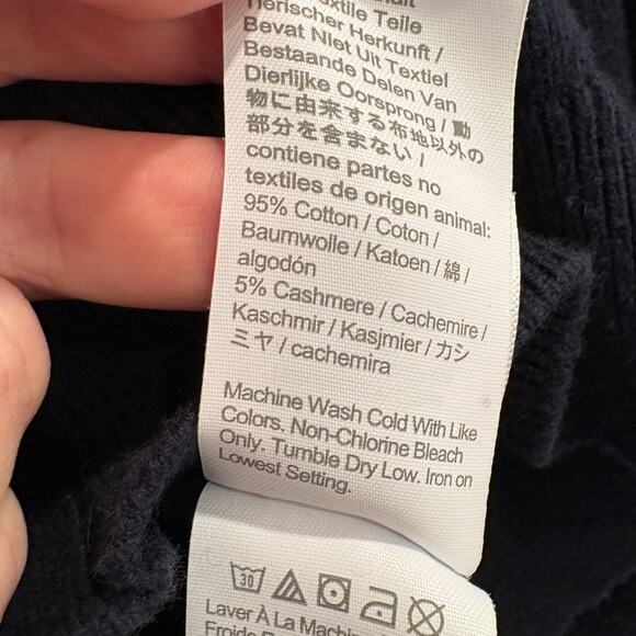 Crewcuts J.Crew Size Small 6 - 7 Boys Navy Quarter Zip Cotton Cashmere Sweater - Picture 6 of 6